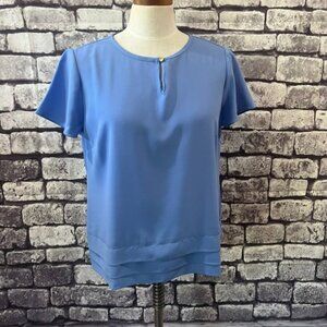 Lands' End Blue Blouse Size 10